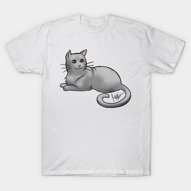 Cat - American Shorthair - Gray T-Shirt by Jen's Dogs Custom Gifts and Designs